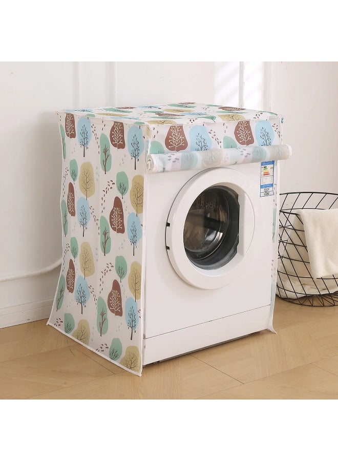 KITCHENOO Waterproof Front Load / Top Load Washing Machine Cover | PEVA Dustproof Protective Cover for 6kg, 6.5kg, 7kg & 7.5kg Fully Automatic Machines, Geometric Abstract - Image 1